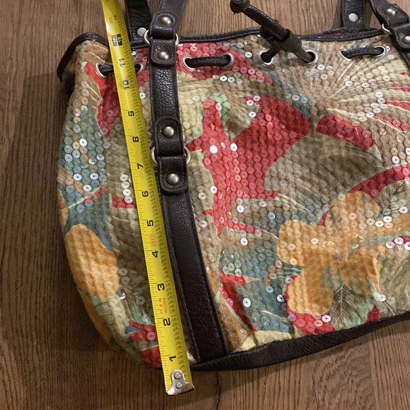 Bueno Sequined Floral boho style vintage purse - Picture 12 of 15